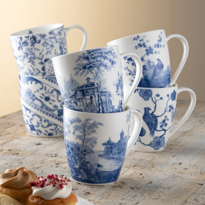 Archive Blue Set of 6 Mugs