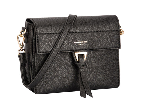 Small Square Half Flap Bag - Black