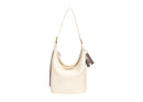 Embossed Logo Slouchy Hobo - Coconut Cream