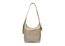Embossed Logo Slouchy Hobo - Almond Milk
