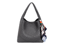 Weave Slouchy Shoulder Bag - Black