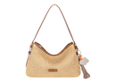 Straw Slouchy Shoulder Bag - Apricot Tan