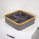 Cotswold Grey & Bamboo Storage Tray with 4 Compartments