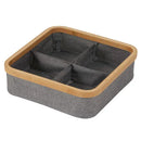 Cotswold Grey & Bamboo Storage Tray with 4 Compartments