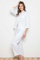 Long Sleeve Pyjama - White