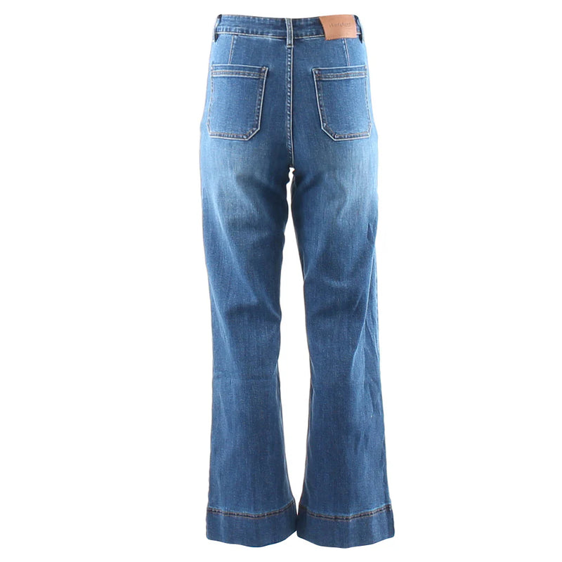 Cristal Wide Leg Jean - Mid Wash