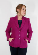 Boiled Wool Blazer - Raspberry