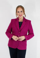 Boiled Wool Blazer - Raspberry