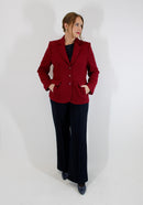 Boiled Wool Blazer - Red