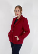 Boiled Wool Blazer - Red
