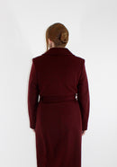 Long Belted Coat - Wine