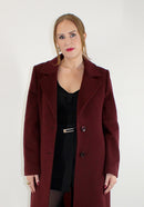 Long Belted Coat - Wine