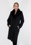 Fur Lapel Coat - Black