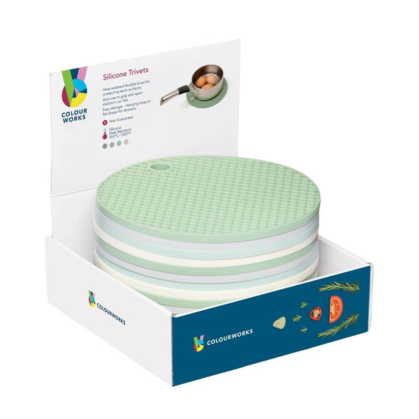 Colourworks 20cm Pastel Silicone Round Trivet - Assorted Colours