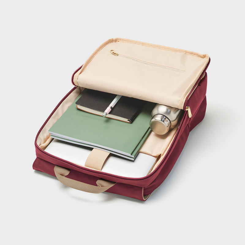 Le Réversible Backpack Bordeaux & Beige