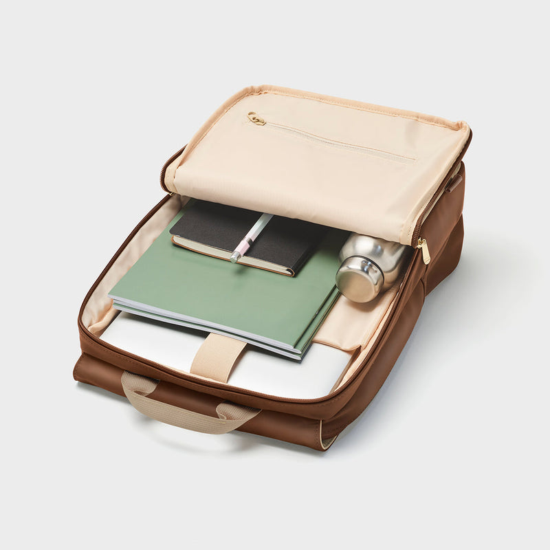 Le Réversible Backpack Metallic Brown, Beige & Gold