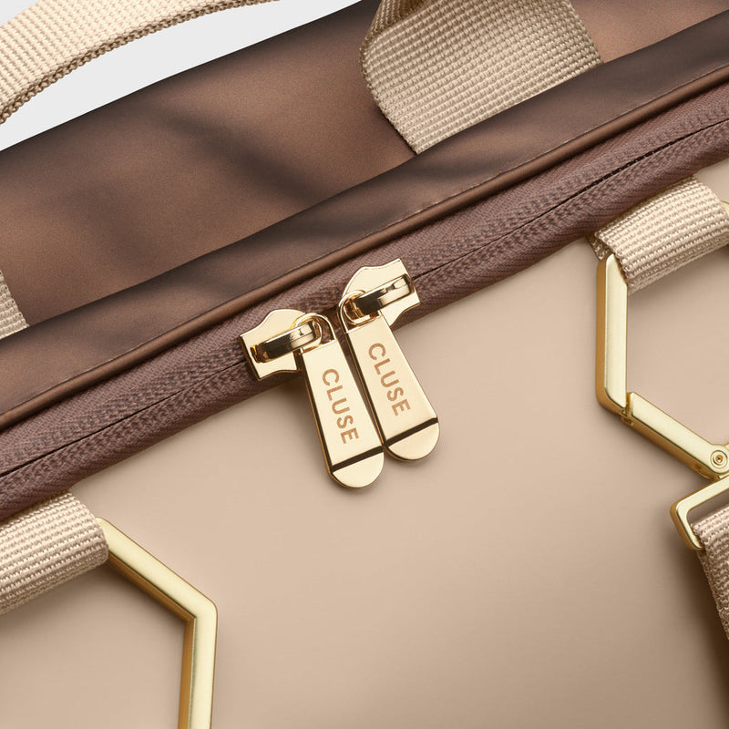 Le Réversible Backpack Metallic Brown, Beige & Gold