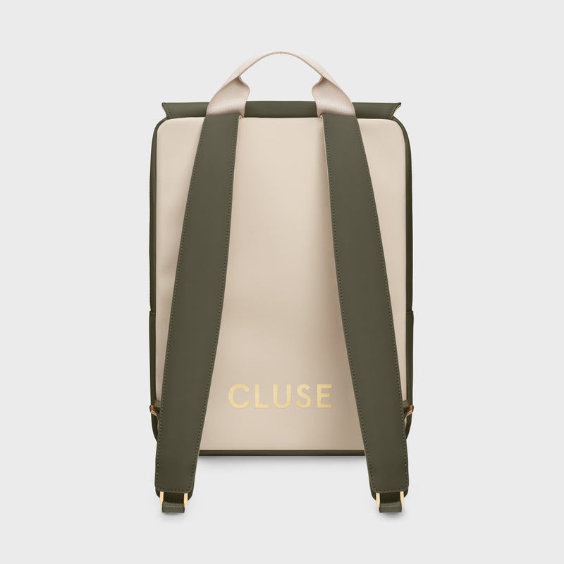 Nuitée Backpack Dark Green, Beige & Gold