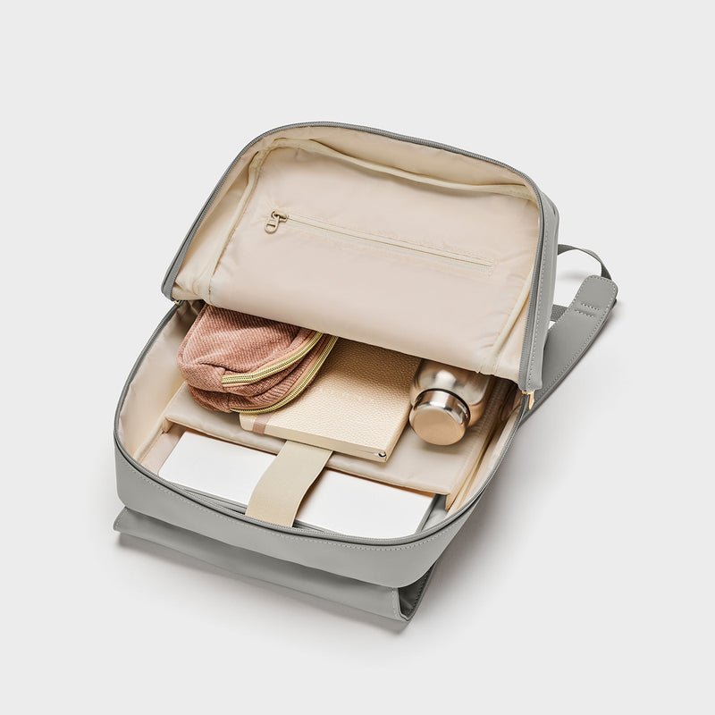 Nuitée Backpack - Light Grey & Gold