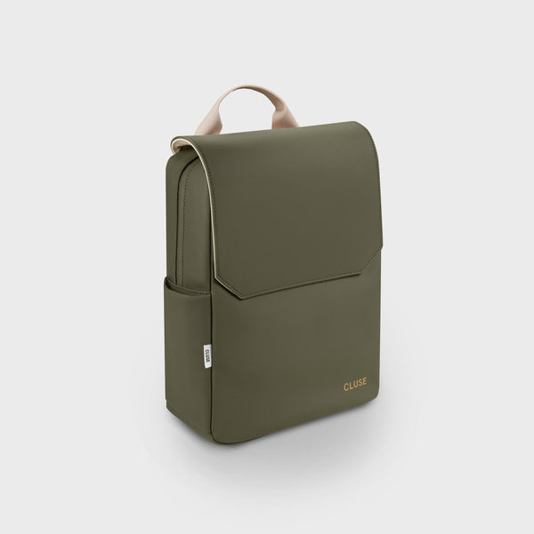 Nuitée Petite Backpack - Dark Green, Beige & Gold