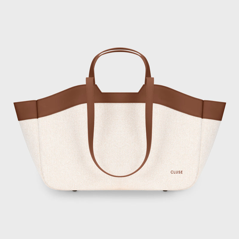 Tote Bag - Beige & Brown