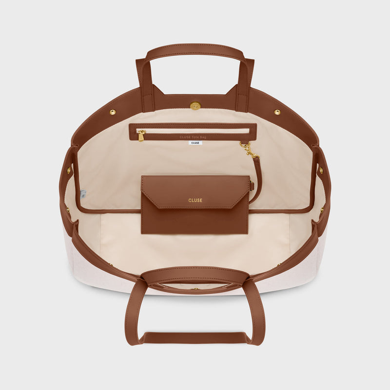 Tote Bag - Beige & Brown