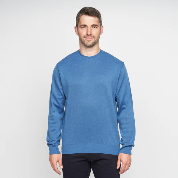 Plain Crew Neck Jumper - Denim