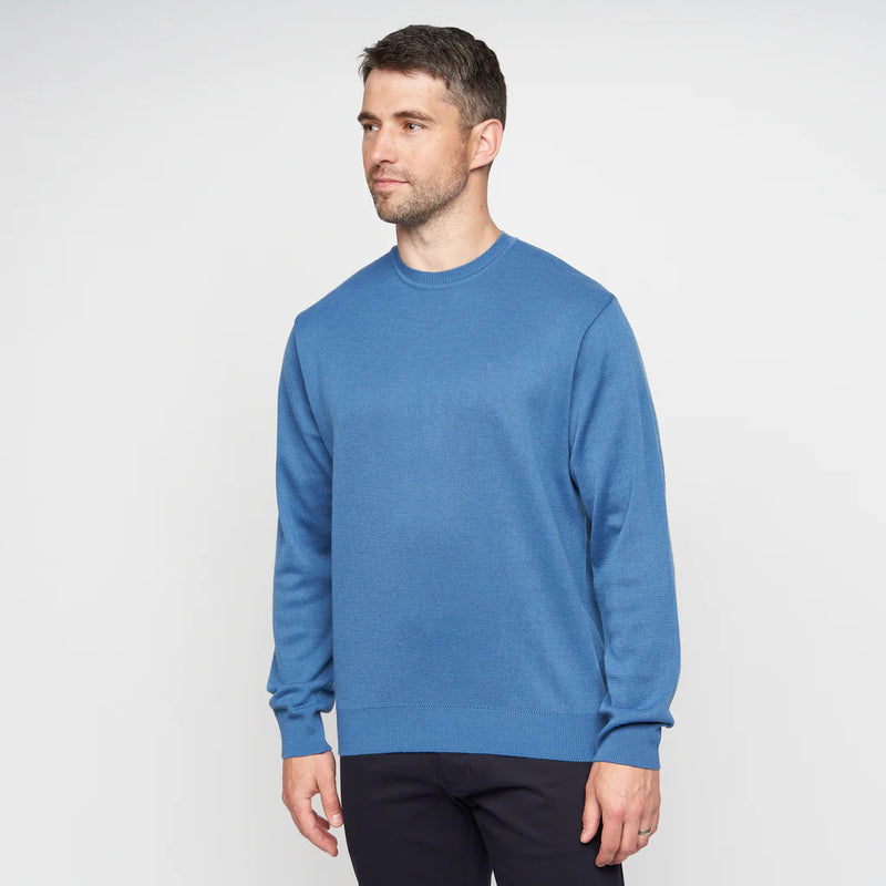 Plain Crew Neck Jumper - Denim