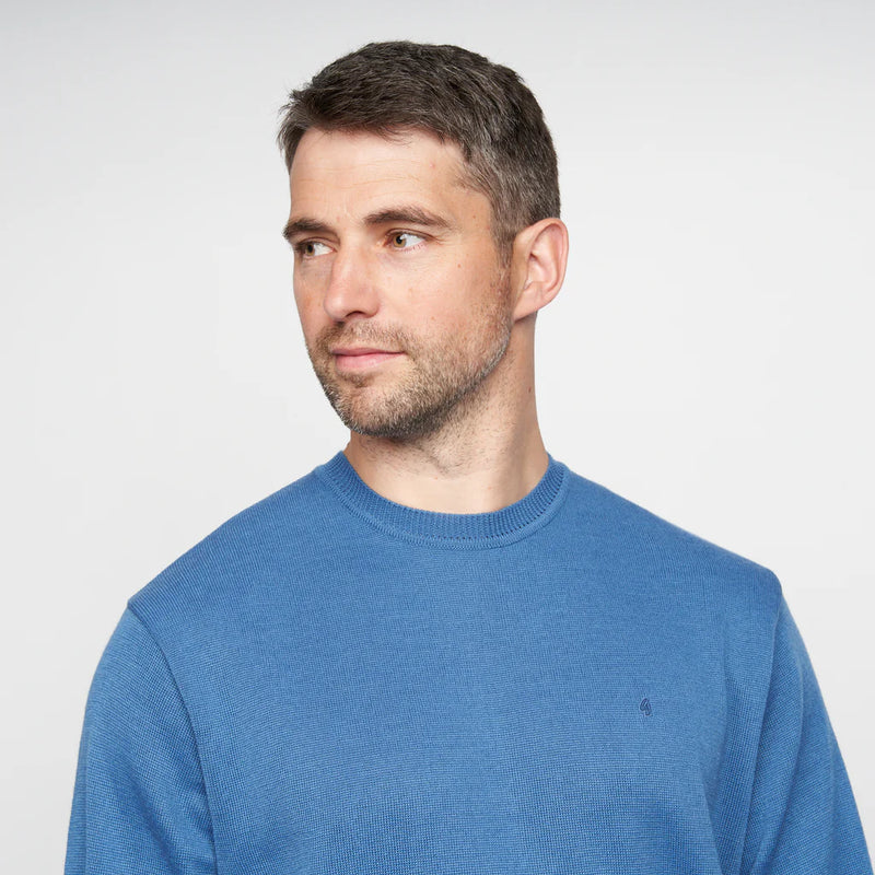 Plain Crew Neck Jumper - Denim