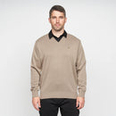 Plain V Neck Jumper - Stone