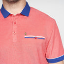 Contrast Collar Polo - Poppy