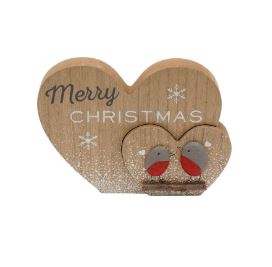 22x16cm Heart Robin Plaque