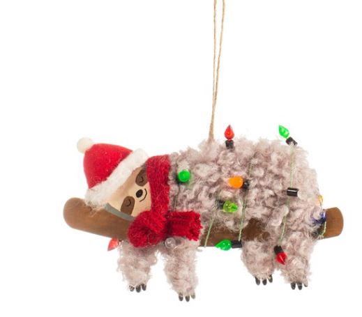 Festive Sloth Hanging Decoration