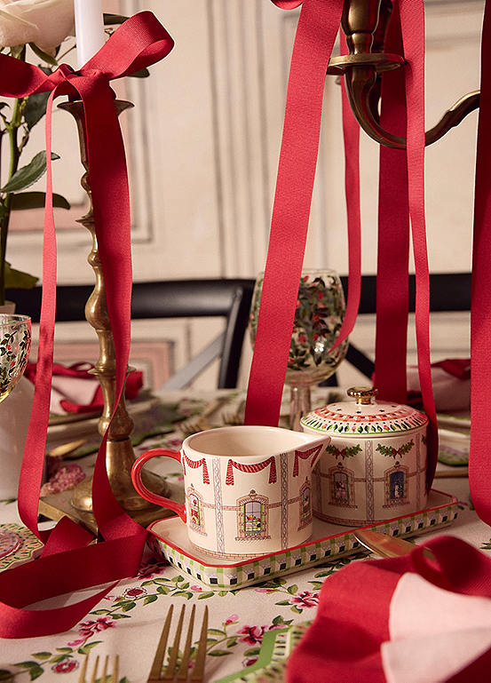 Christmas Sugar Bowl & Milk Jug Set - Dolls House