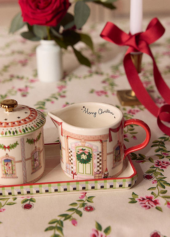 Christmas Sugar Bowl & Milk Jug Set - Dolls House