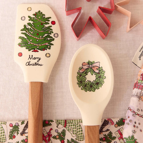 Christmas Wreath Silicone Spatula & Spoon Set