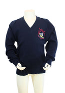 Claddagh Cotton/Acrylic V Neck Jumper - Navy