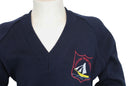 Claddagh Cotton/Acrylic V Neck Jumper - Navy