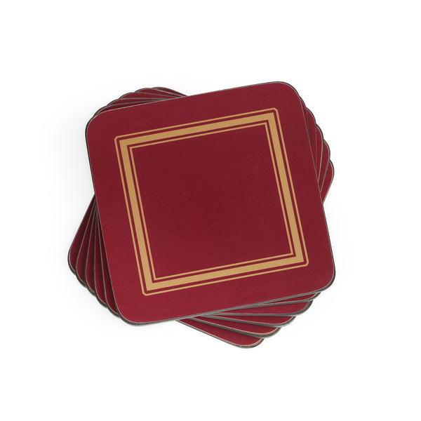 Classic Burgundy Coasters - Set of 6