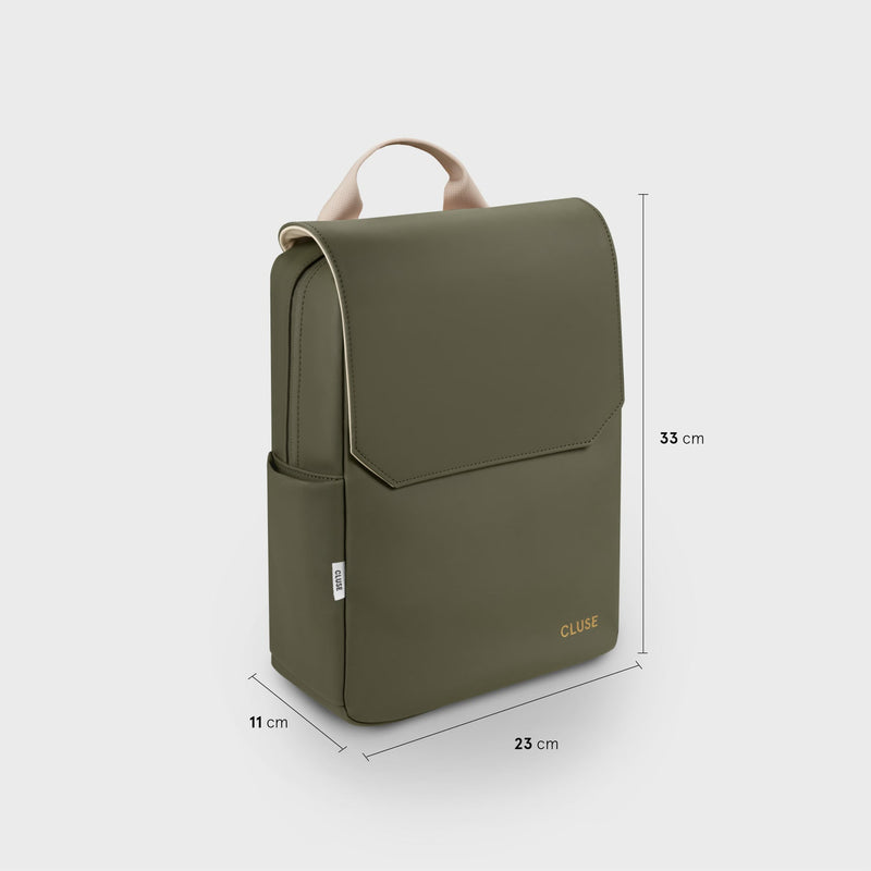 Nuitée Petite Backpack - Dark Green, Beige & Gold