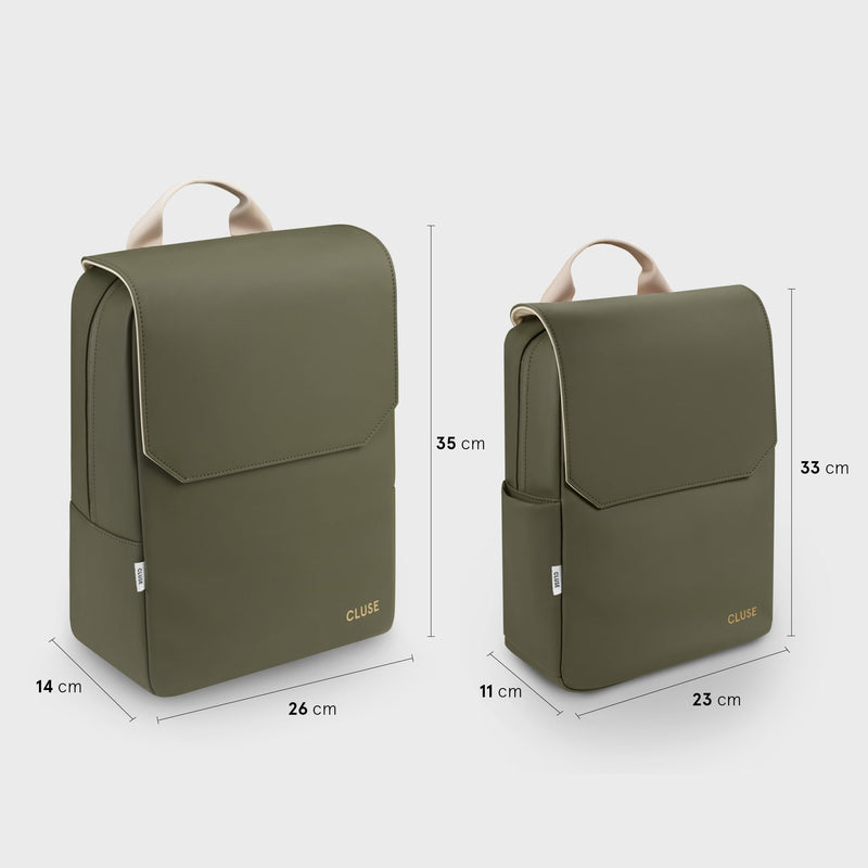 Nuitée Petite Backpack - Dark Green, Beige & Gold