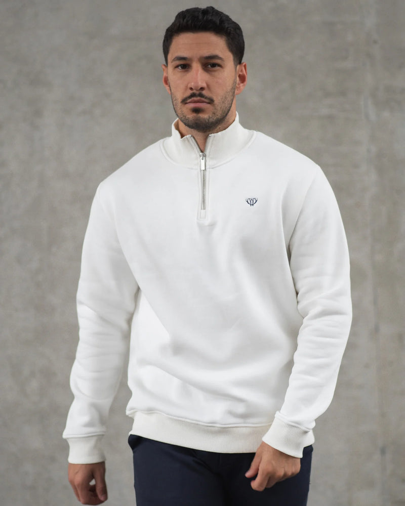 Zach 1/4 Zip Sweatshirt - Cream