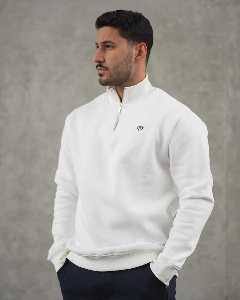Zach 1/4 Zip Sweatshirt - Cream
