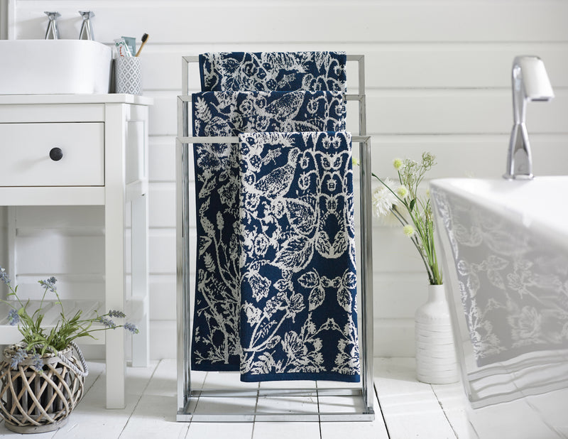 Secret Garden Towel - Navy