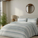 Drawn Stripe Duvet Cover Set - Blue