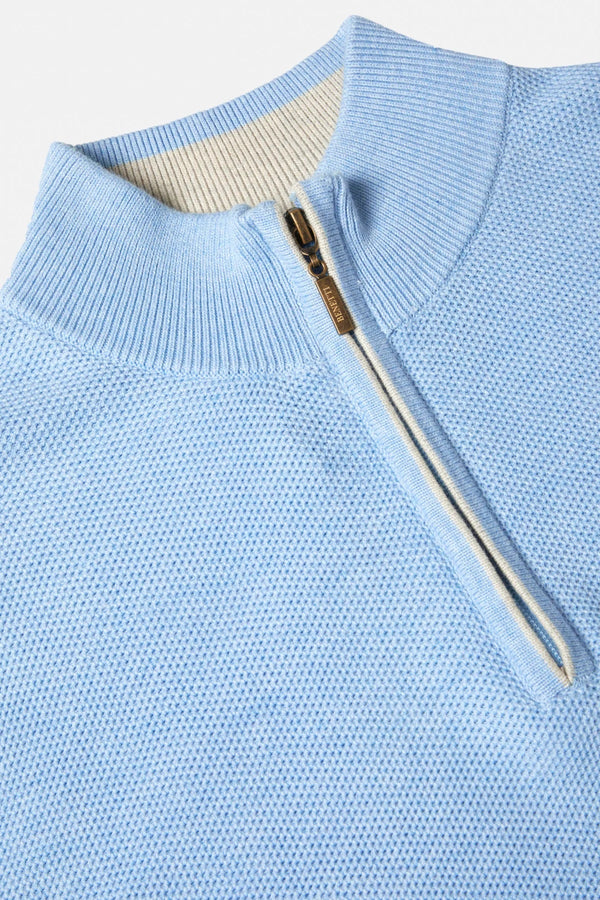 Dawson 1/4 Zip Jumper - Sky Blue