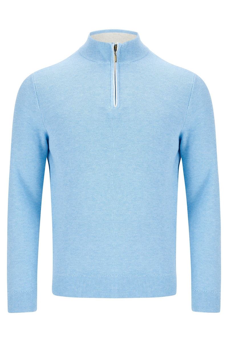 Dawson 1/4 Zip Jumper - Sky Blue