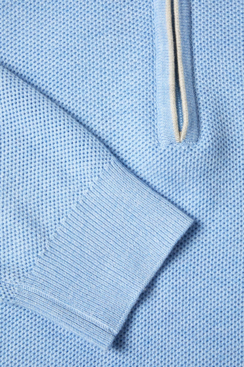 Dawson 1/4 Zip Jumper - Sky Blue