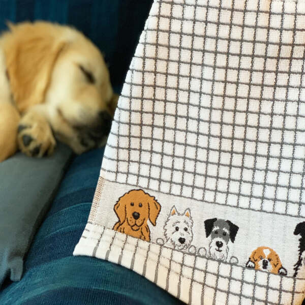 Poli-Dri Jacquard Dogs Tea Towel