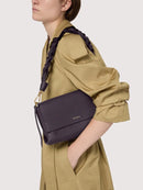 Double Grainy Leather Handbag - Ribes/prune